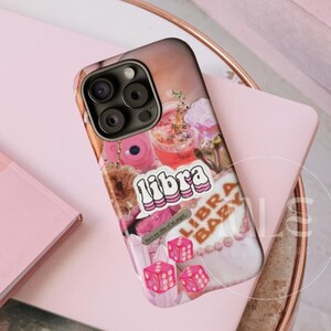 Libra Zodiac Sign Tough Phone Case, Horoscope Collage cell cover for iPhone 16, iPhone 15, iPhone 14, iPhone 13, iPhone 12, Samsung Galaxy