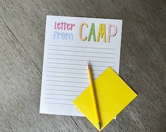 Letter From Camp - Camp Stationary - Summer Notes from Camp - Summer Camp Stationary - Camp Stationary Set - Multicolor Stationary