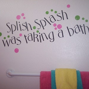 Splish Splash Vinyl Bathroom Decal Medium image 1