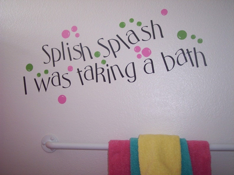 Splish Splash Vinyl Bathroom Decal Medium image 1