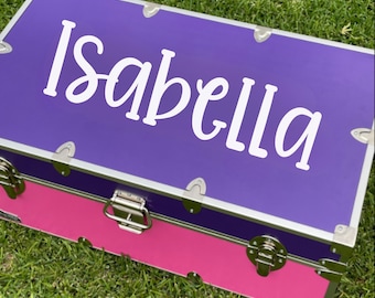 Custom Name Decal Camp Trunk Label Storage Organization Label Personalized Kids Camp Back to School Dorm Room Essential Dress Up Trunk