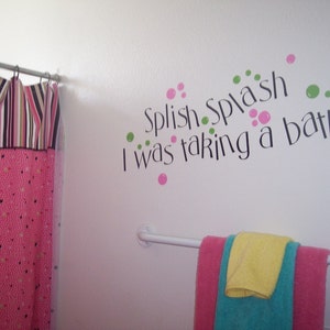 Splish Splash Vinyl Bathroom Decal Medium image 3