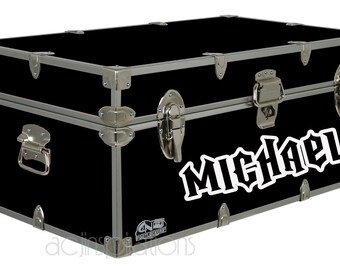 Personalized Camp Trunk Decal - Custom Name Decal - Boys Name - Rock Hero - Girls Name