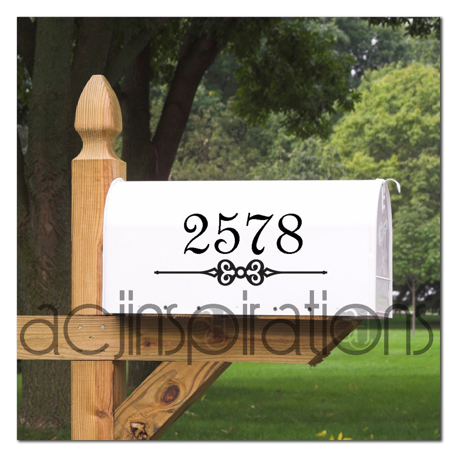 Decorative Vinyl Mailbox Number Custom Decal Etsy
