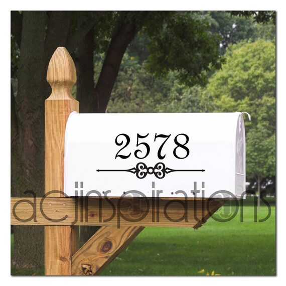 Decorative Vinyl Mailbox Number Custom Decal Etsy
