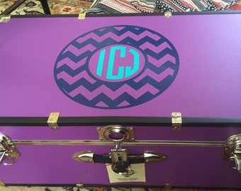 Personalized Chevron Camp Trunk Monogram Decal