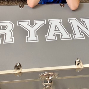 Custom Name Decal Camp Trunk Label Storage Organization Label Personalized Kids Camp Back to School Dorm Room Essential Dress Up Trunk