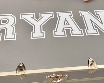 Custom Name Decal Camp Trunk Label Storage Organization Label Personalized Kids Camp Back to School Dorm Room Essential Dress Up Trunk