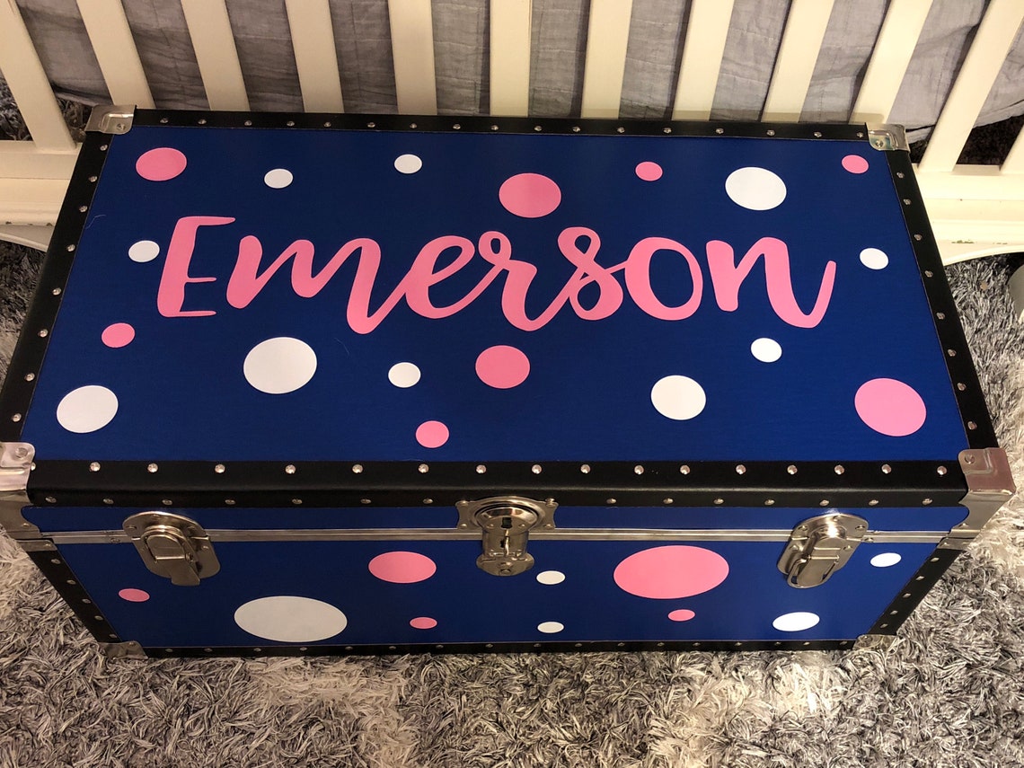 Personalized Camp Trunk Name and Paw Prints Custom Name Etsy