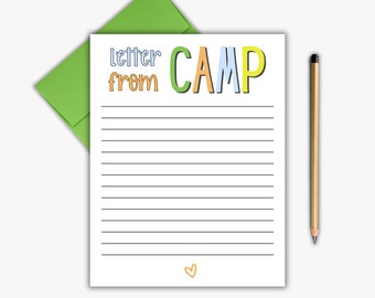 Letter From Camp - Camp Stationary - Summer Notes from Camp - Summer Camp Stationary - Camp Stationary Set - Multicolor Stationary