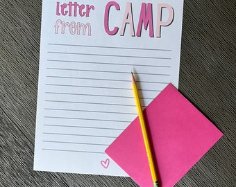 Letter From Camp Stationary Set Summer Notes from Camp Summer Camp Stationary A Note From Camp Sleepaway Camp