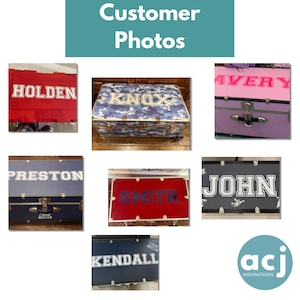 Custom Name Decal Camp Trunk Label Storage Organization Label Personalized Kids Camp Back to School Dorm Room Essential Dress Up Trunk bild 7