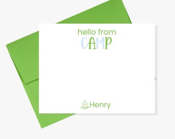 Personalized Camp Notecard For Summer Camp Note From Camp Letter Writing To Home Letter Sleep Away Camp Essential Custom Camp Stationery