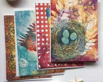 Paquete variado de muestra de tarjetas de aviario, juego de tarjetas de regalo con muestrario de aves, juego de regalo de aves, juego de regalo variado para amantes de las aves, juego de regalo de aves