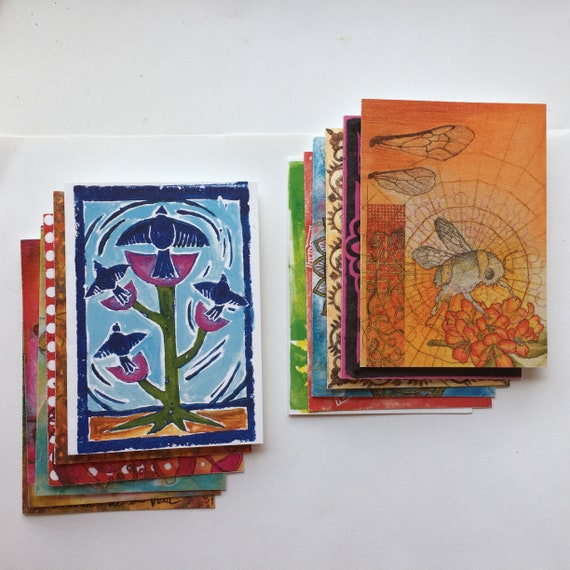 Watercolor Greeting Cards Handmade Nature Cards Assorted Birthday Cards Mixed Card Set Choose 12 Art Cards Notecard Stationery gift