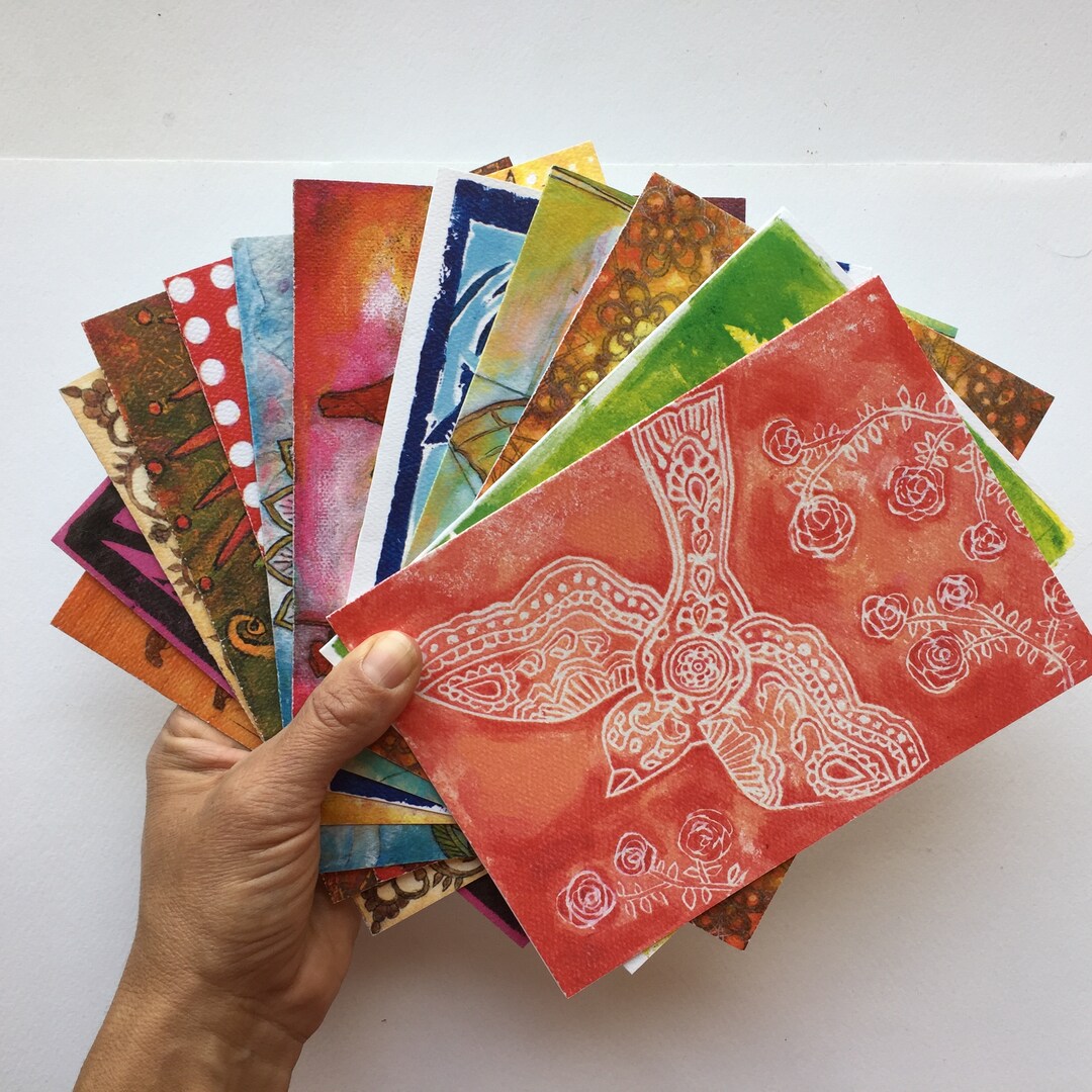 Custom Set of 16 All Occasion Cards, Watercolor Texture Fine Art Cards ...