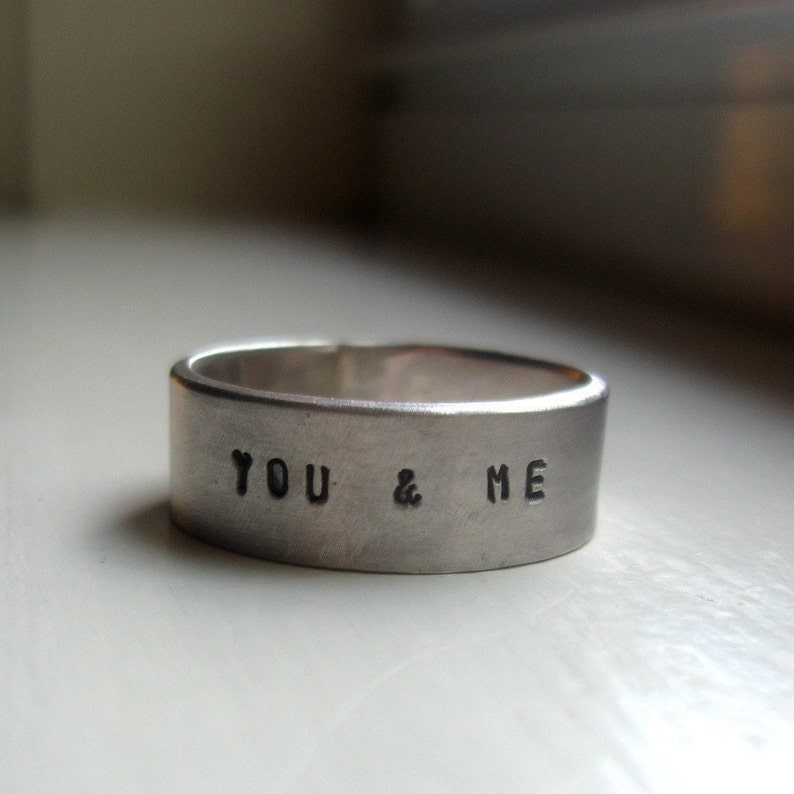 Personalized Rustic Wedding Band image 1