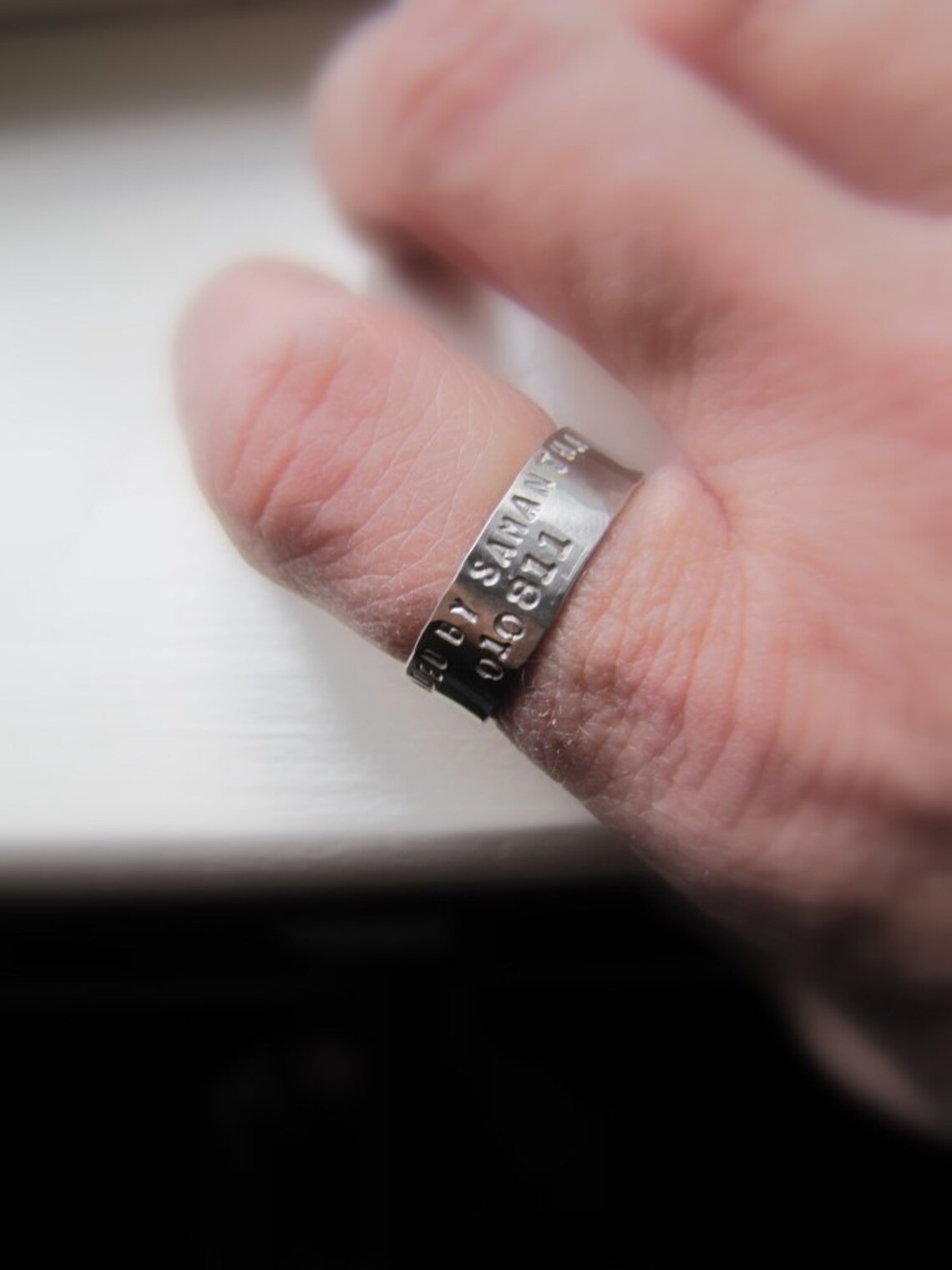 14k White Gold Duck Band Ring Set Etsy