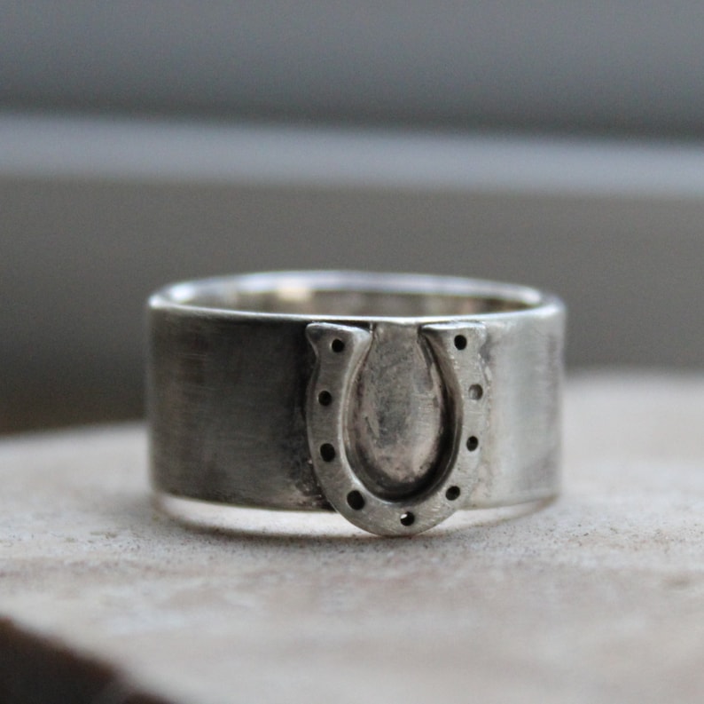 Wide Equestrian Horseshoe Ring Etsy