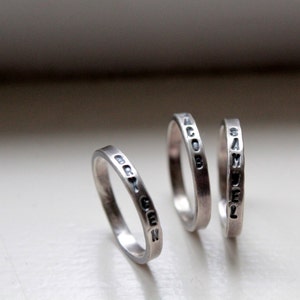 Hand Stamped Stacking Rings Personalized Mommy Jewelry image 4