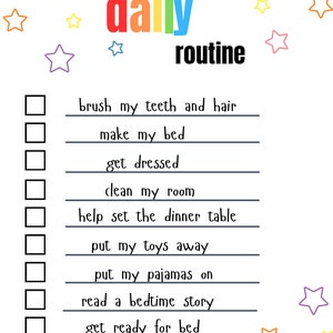 children’s daily routine schedule