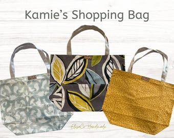 KAMIE'S Market Tote Bag Reusable Grocery Shopping Bag