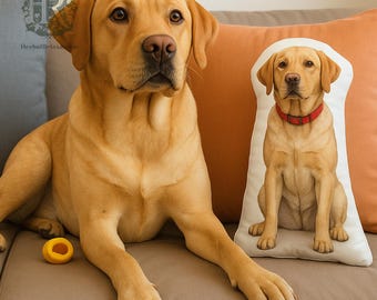 Custom Pet Pillow from Photo, Personalized Dog or Cat Pillow, Unique Gift for Pet Lovers, Custom Animal Shaped Cushion