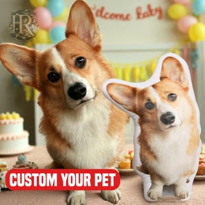 Custom 3D Face Pillow, Personalized Dog Cat Shaped Pillow, Funny Custom Photo Pillow, Ugly Gift for Dad Mom Her Him, Pet or Human Face Throw