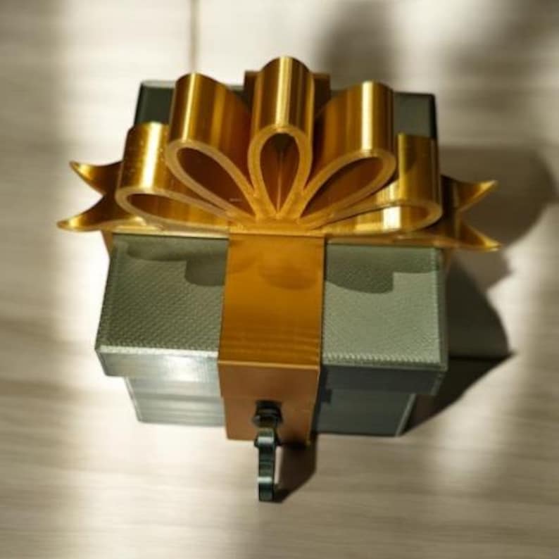 3D Printed Locked Gift Box Ornament STL File | Holiday Surprise ...