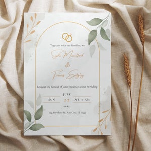 Wedding Invitation Template, Canva Wedding Invitation Template, Editable Wedding Invitation, DIY Wedding Invitation, Minimalistic Invitation
