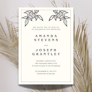 Wedding Invitation Template, Canva Wedding Invitation Template, Editable Wedding Invitation, DIY Wedding Invitation, Minimalistic Invitation