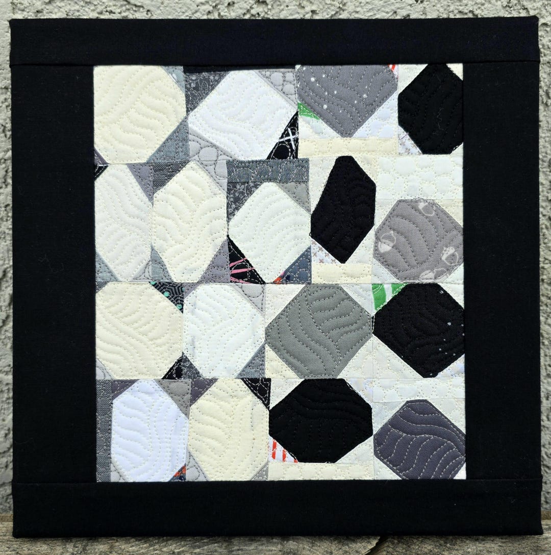 Wadding Textile Sample Rocks Quilted Abstract Textile Art -