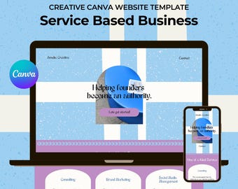 Creative Canva Website Template | Landing Page Website | One Page Website | For Service Based Businesses, Designers, Entrepreneurs