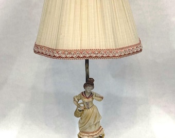 Vintage Victorian Figurine Lamp with custom vintage shade