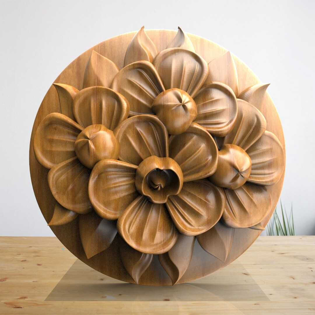 Flower - STL File for CNC Wood Carving, Cnc Router Files - Etsy