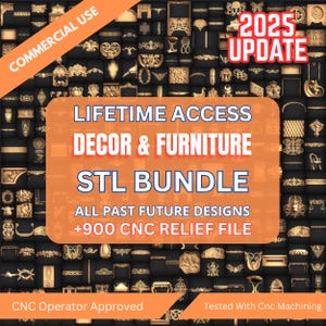 Paquete de más de 900 diseños decorativos CNC para decoración y relieve de muebles: conjunto de archivos STL para decoración de pared para fresadora CNC (descarga digital instantánea)