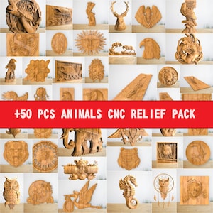 Paquete de archivos STL de animales en relieve para enrutador CNC 3D: +250 archivos STL de paneles y relieves para enrutador CNC 3D - Acceso de por vida a Google Drive