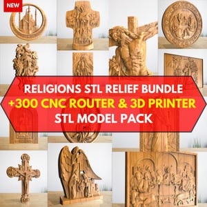 Religions Set 3D CNC Router STL Relief Pack: +300 STL Files of Panel And Bas-Relief For 3D Cnc Router Machine - Lifetime Google Drive Access