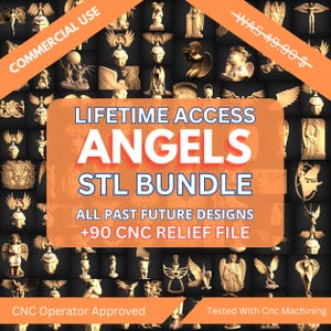 Pacote Angels Stl 3D CNC Router STL Relief Pack: +90 arquivos STL de painéis e baixos-relevos para máquinas CNC Router - Acesso vitalício ao Google Drive
