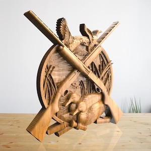 Caza de patos - Archivo STL para tallado de madera CNC, archivos para router CNC, modelos de relieve 3D para router CNC, modelos STL 3D