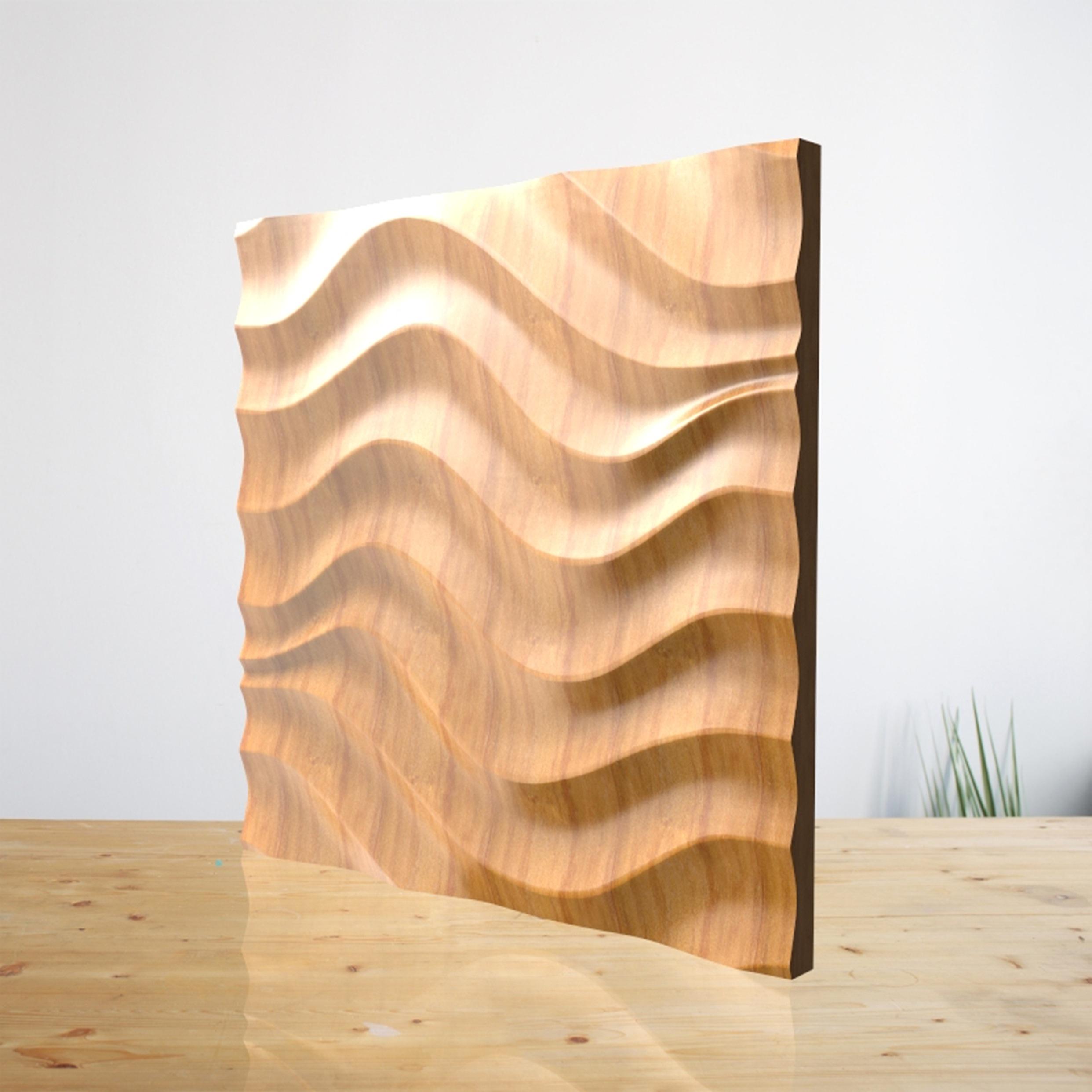 Wave Texture Stl Wave Wall Panel STL 3D Model –bas Relief Textured Wall Relief for 3D ...