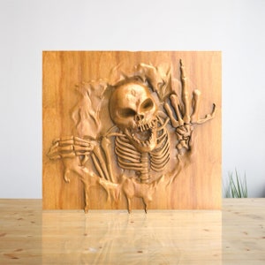 Skull Come Here - STL-bestand voor CNC-houtsnijwerk, CNC-routerbestanden