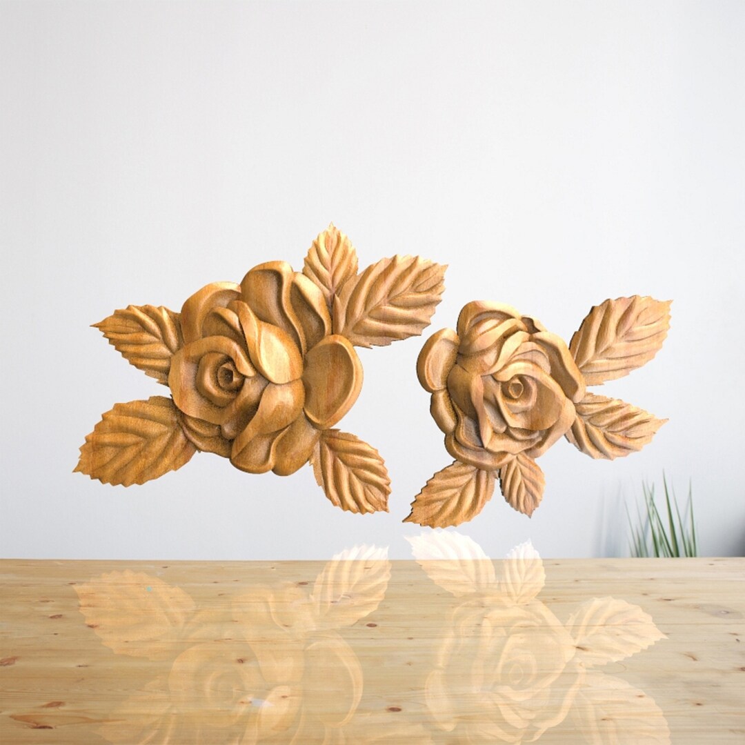 Roses Flower - STL File for CNC Wood Carving, Cnc Router Files - Etsy