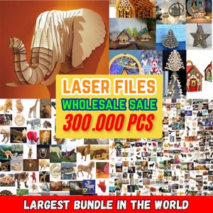 LaserCut Files Mega Bundle, 299.9K Files 3D 2D Mega Pack, Lasecut Designs CNC Files Laser cutting files, Svg Cdr Dxf Png Eps, Laser Files