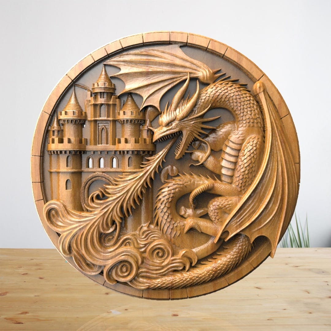 3D Dragon - STL File for CNC Wood Carving, Cnc Router Files - Etsy Canada