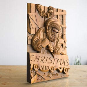 Babbo Natale - File STL per intaglio del legno CNC, file per router CNC