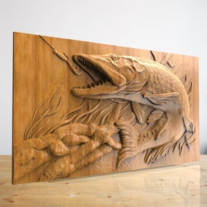 Pesca - File STL per intaglio del legno CNC, file per router CNC