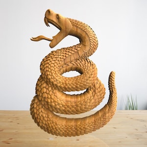Snake 3D Relief - STL File For CNC Wood Carving, Cnc Router Files