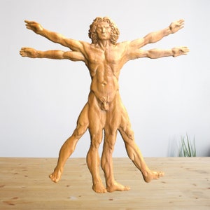 ウィトルウィウス的人体 3D モデル STL ファイル、CNC ルーター