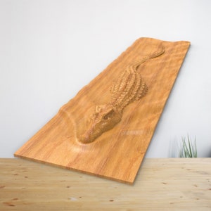 Cocodrilo - Archivo STL para tallado de madera con CNC, archivos para enrutador CNC